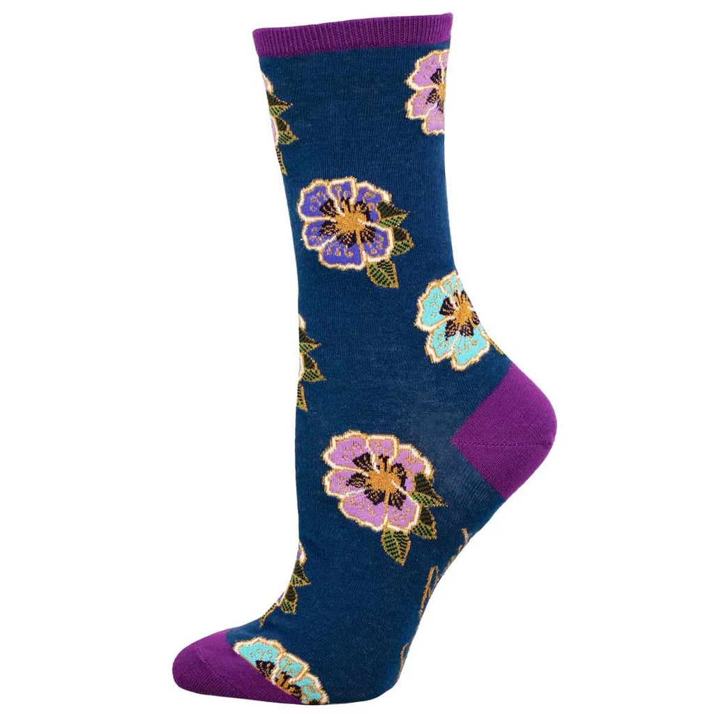 Unisex socks lightweight black-50th Anniversary Balinese | Laurel Burch | Women's Crew