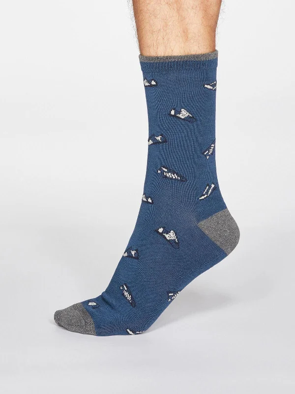 Unisex socks soft navy-Aiden Trainer Socks - Denim Blue