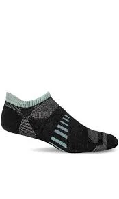 Unisex socks warm black-Ascend II Micro | Women's Moderate Compression No-Show