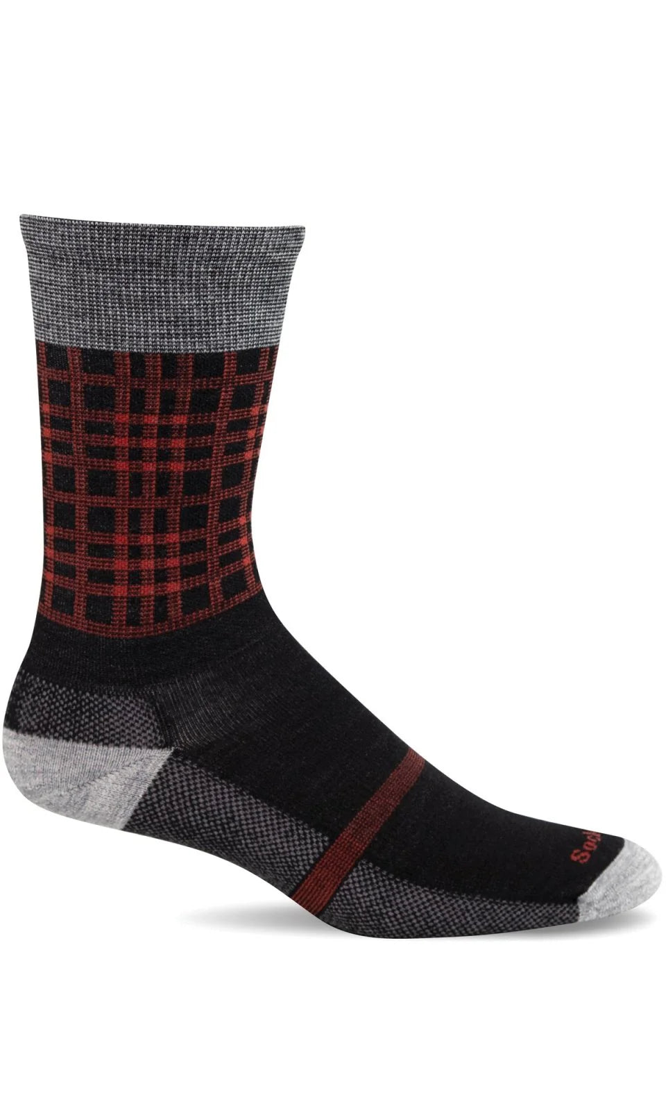 Unisex socks soft white-Camp Plaid | Men's Crew