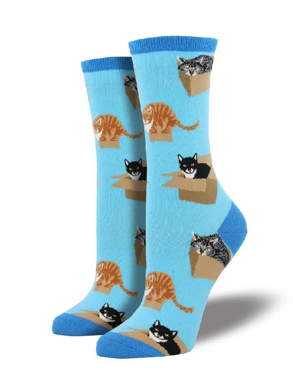 Unisex socks lightweight gray-Cat In A Box | Women's Crew