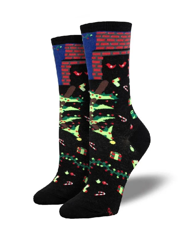 Unisex socks everyday black-Christmas Thief | Women's Crew