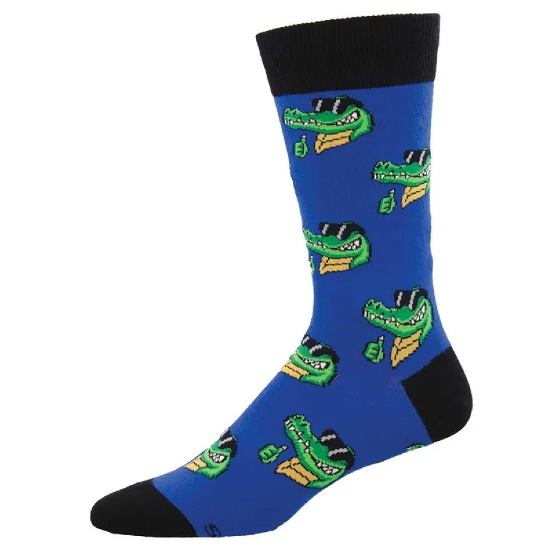 Unisex socks casual black-Cool As A Croc | Men's Crew