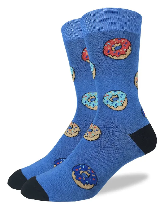 Unisex socks durable navy-Men's Donuts Crew Sock