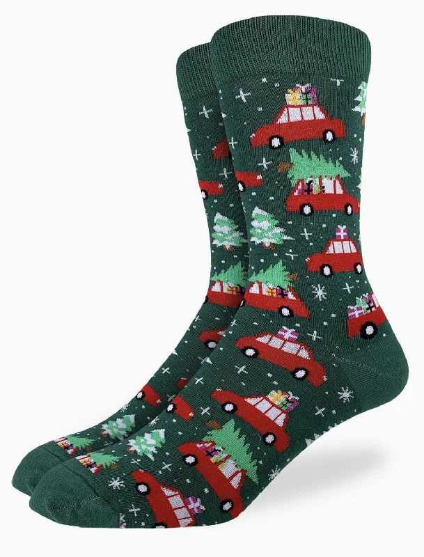 Unisex socks comfy white-Men's Christmas Tree Crew Sock