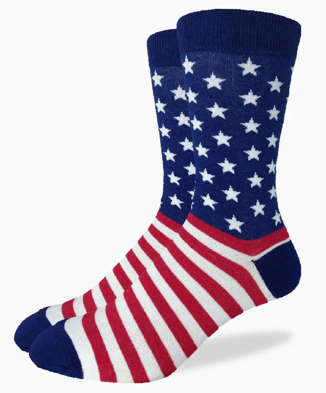 Unisex socks everyday tan-Men's American Flag Crew Sock