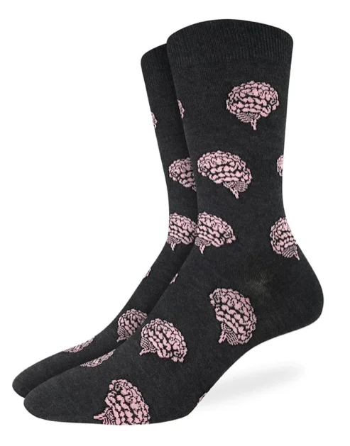 Unisex socks casual navy-Men's Brains Crew Sock