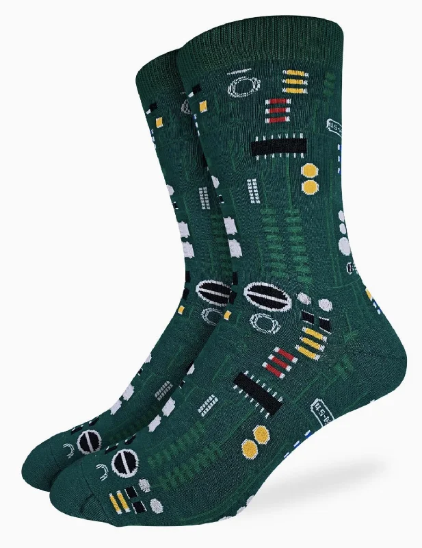 Unisex socks casual black-Men's Circuit Board Crew Sock