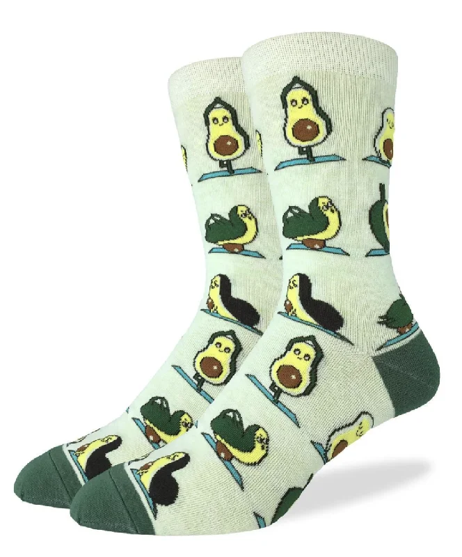 Unisex socks casual gray-Men's Avocado Yoga Crew Sock