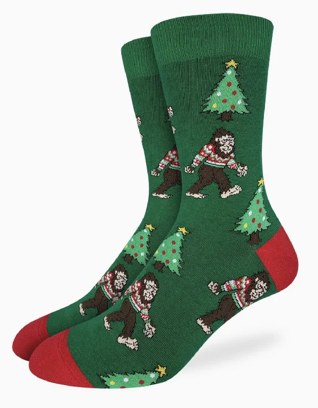 Unisex socks soft tan-Men's Christmas Bigfoot King Size Sock