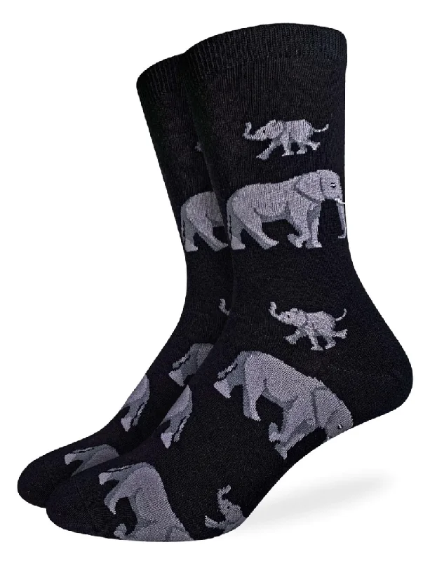 Unisex socks cozy gray-Men's Elephant Family Crew Sock