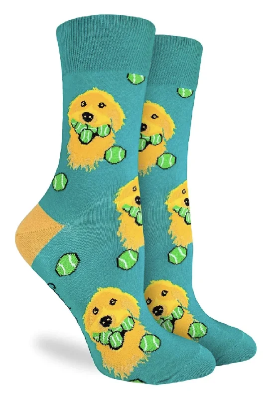 Unisex socks everyday navy-Men's Golden Retriever with Tennis Balls Crew Sock