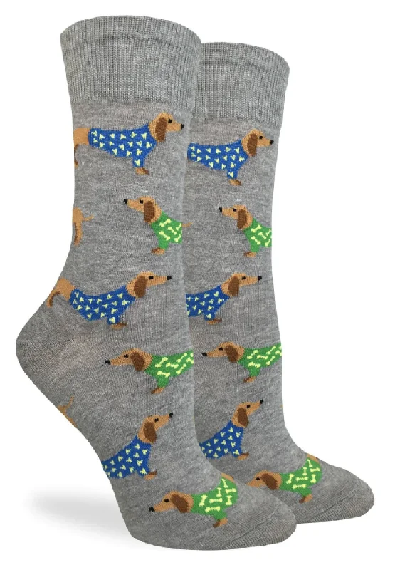 Unisex socks warm gray-Women's Wiener Dogs Crew Sock