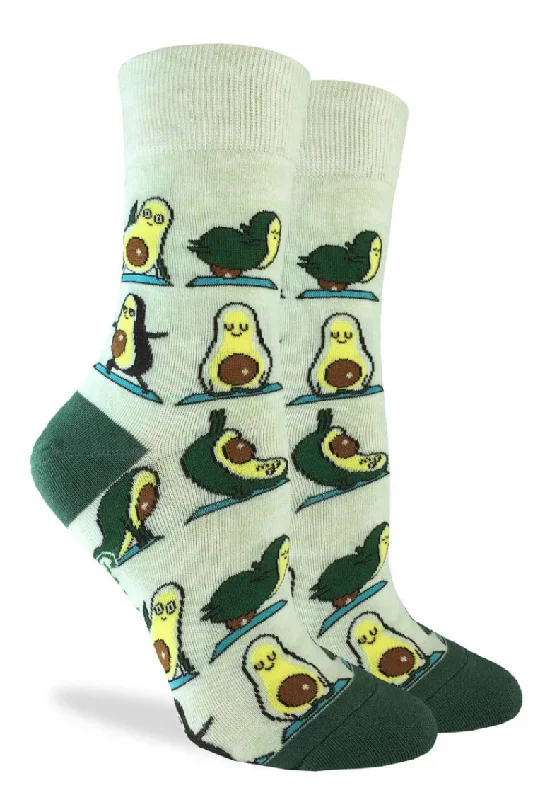 Unisex socks everyday gray-Women's Avocado Yoga Crew Sock