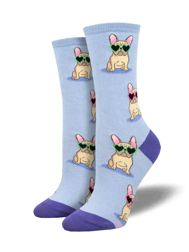 Unisex socks stylish gray-Frenchie Fashion | Women's Crew