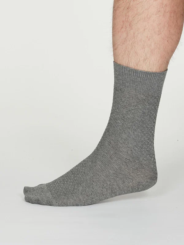 Unisex socks lightweight tan-GEOFFREY SOCKS - MID GREY MARLE