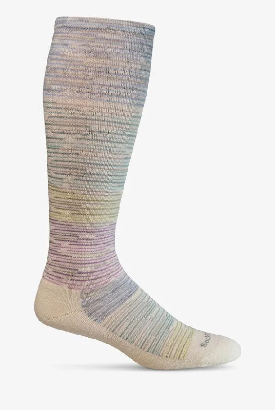 Unisex socks cozy gray-Good Vibes | Women's Moderate Compression Knee-High