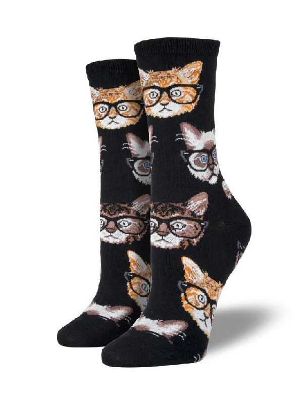 Unisex socks comfy black-Kittenster | Women's Crew