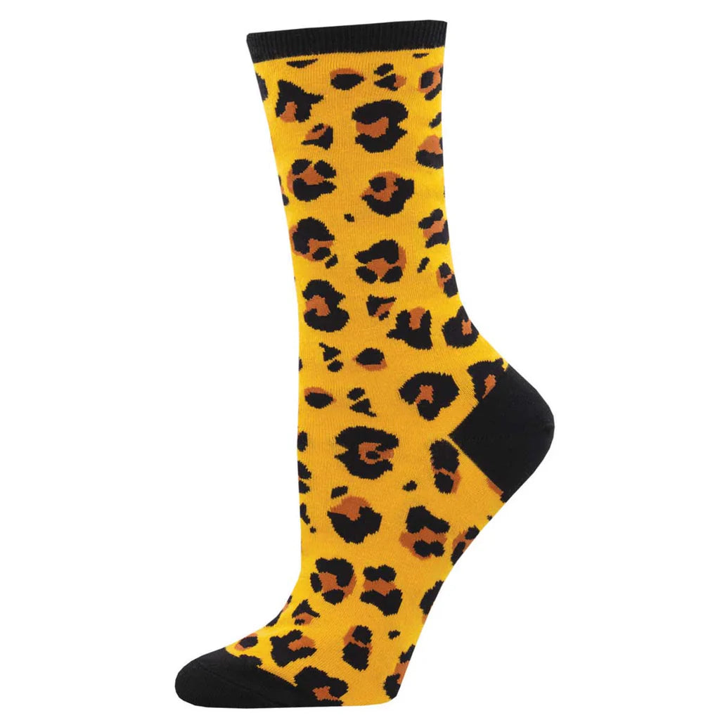 Unisex socks breathable white-Leopard Print | Women's Crew