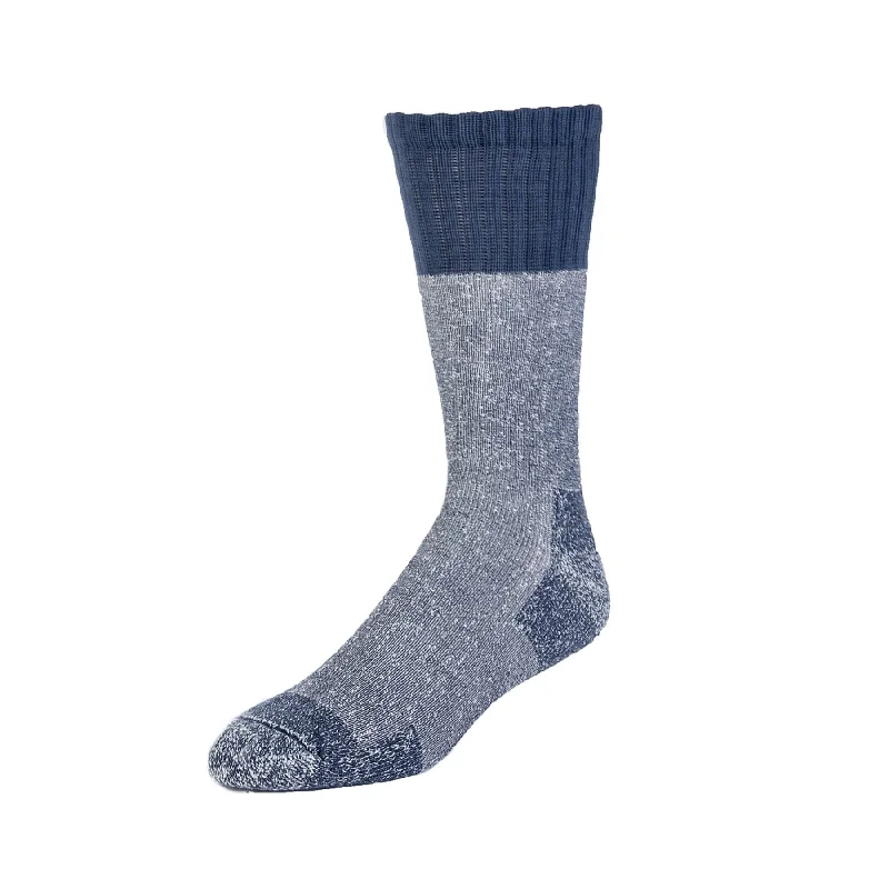 Unisex socks warm black-Men's Alpine - Heavy Duty Cushioned Organic Cotton Boot Socks - Navy