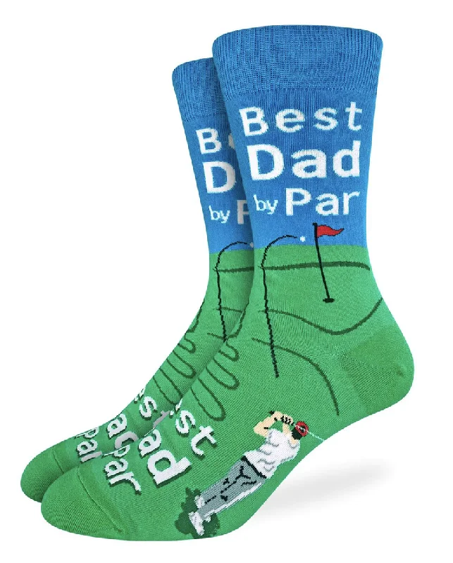 Unisex socks cozy tan-Men's Best Dad By Par Crew Sock