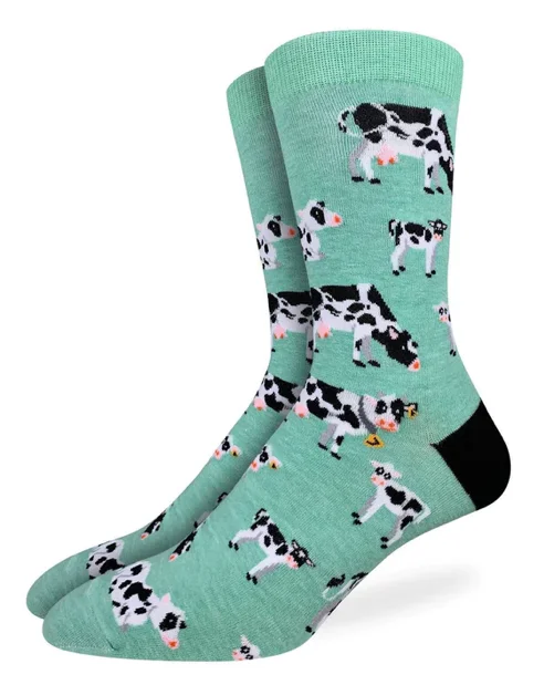 Unisex socks warm navy-Men's Cows in a Field Crew Sock