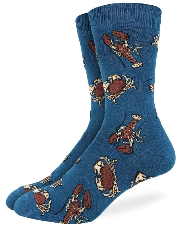 Unisex socks warm navy-Men's Crabs & Lobsters Crew Sock