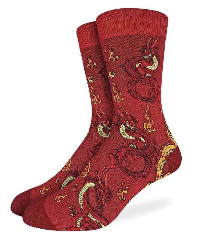 Unisex socks lightweight gray-Men's Dragons Crew Sock