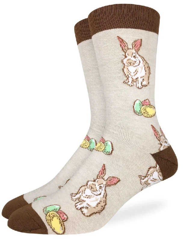 Unisex socks lightweight navy-Men's Easter Bunny Eggs Crew Sock