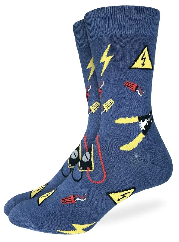 Unisex socks comfy navy-Men's Electrician Crew Sock