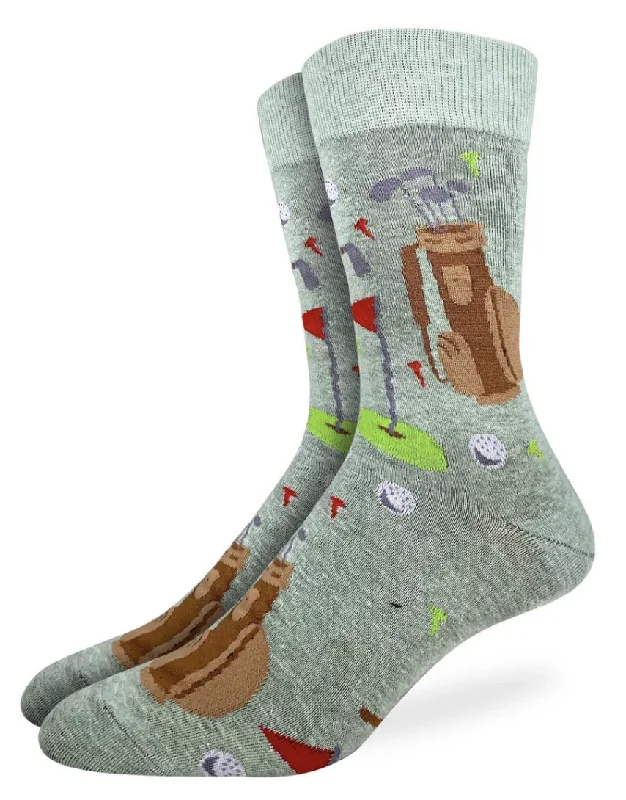 Unisex socks stylish gray-Men's Golf Green Crew Sock