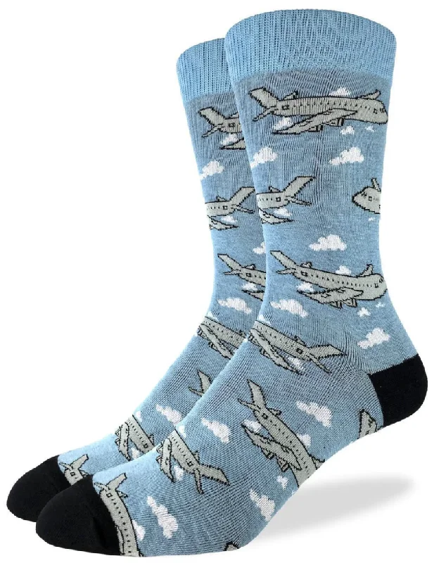 Unisex socks casual navy-Men's Jumbo Jet Crew Sock