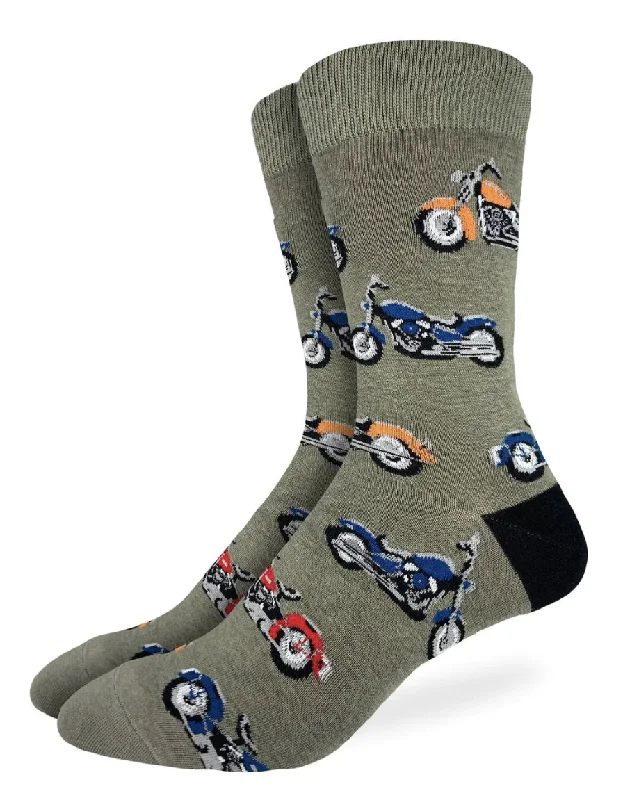 Unisex socks durable gray-Men's King Size Chopper Motorcycle Crew Sock