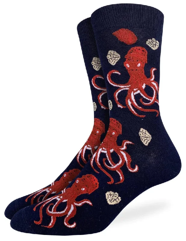 Unisex socks stylish navy-Men's King Size Octopus Crew Sock