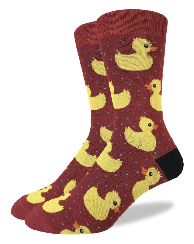 Unisex socks everyday gray-Men's King Size Rubber Duck Crew Sock