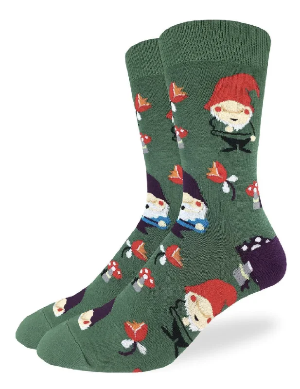 Unisex socks everyday black-Men's Lawn Gnomes Crew Sock