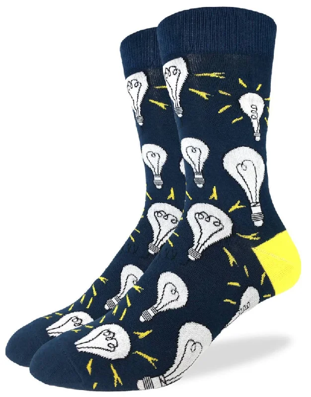 Unisex socks comfy white-Men's Light Bulbs Crew Sock