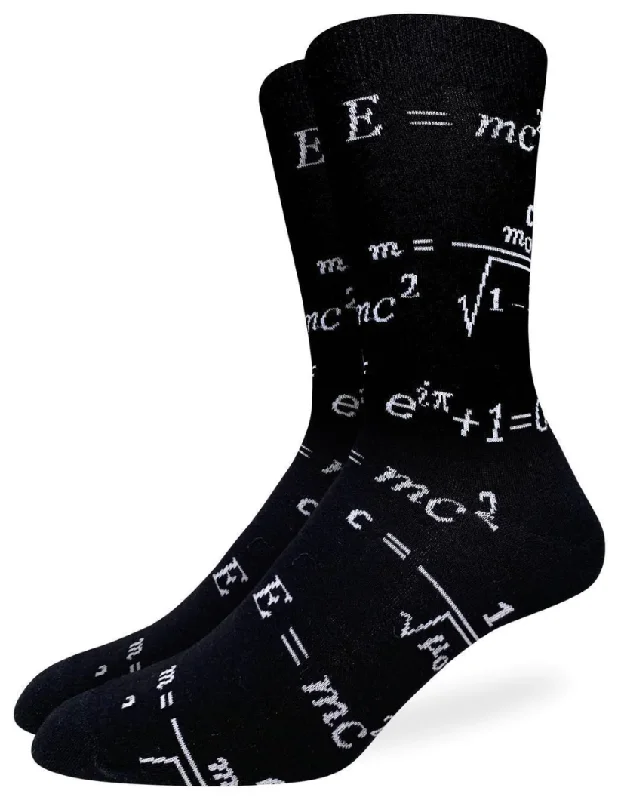 Unisex socks casual gray-Men's King Size Math Equations Crew Sock