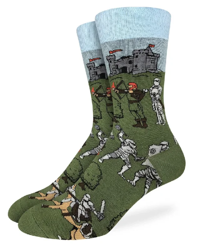 Unisex socks cozy white-Men's Medieval Knights Crew Sock