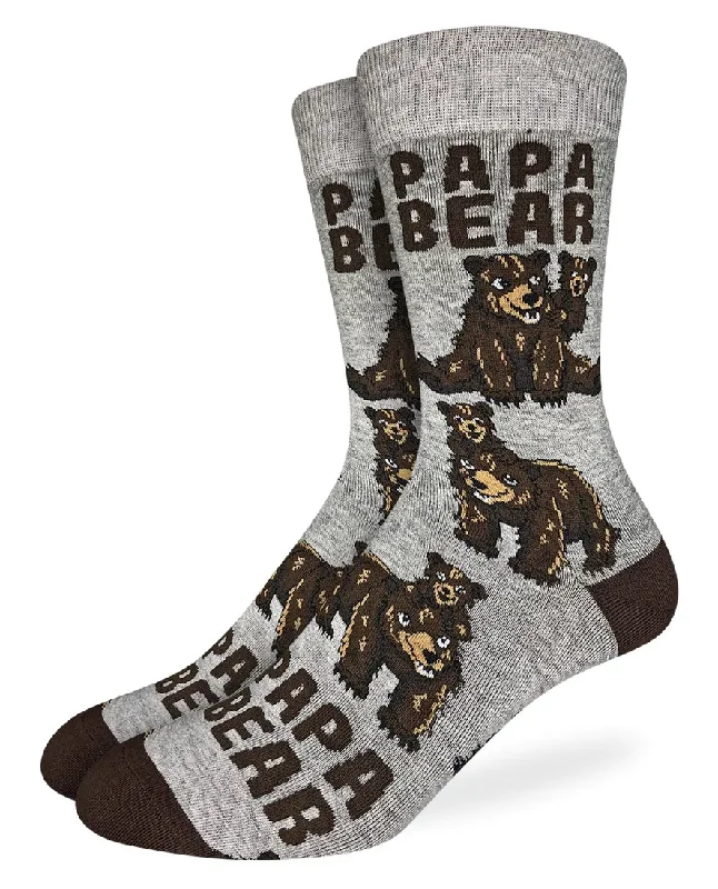 Unisex socks durable navy-Men's Papa Bear Crew Sock