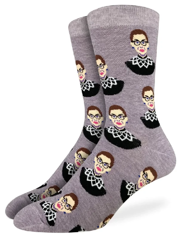 Unisex socks stylish navy-Men's Ruth Bader Ginsburg Crew Sock -Purple