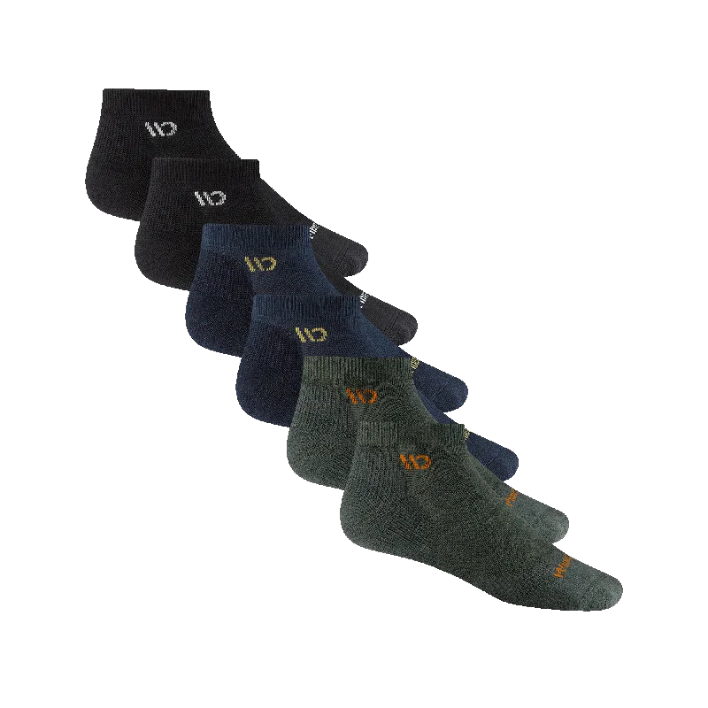 Unisex socks lightweight black-Men's Solid Cushioned No Show 6-Pack