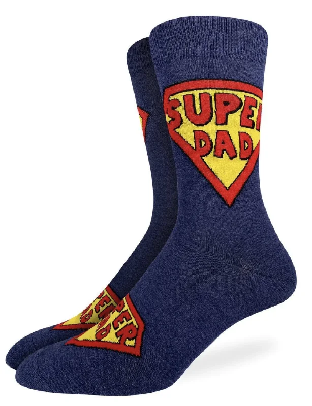 Unisex socks soft navy-Men's Super Dad Crew Sock