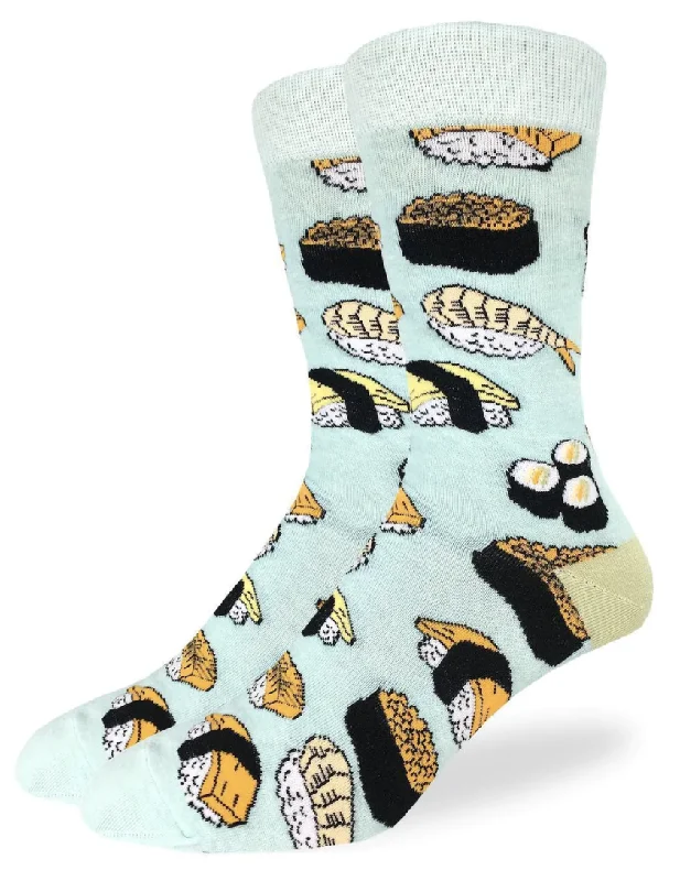 Unisex socks lightweight white-Men's Sushi Crew Sock