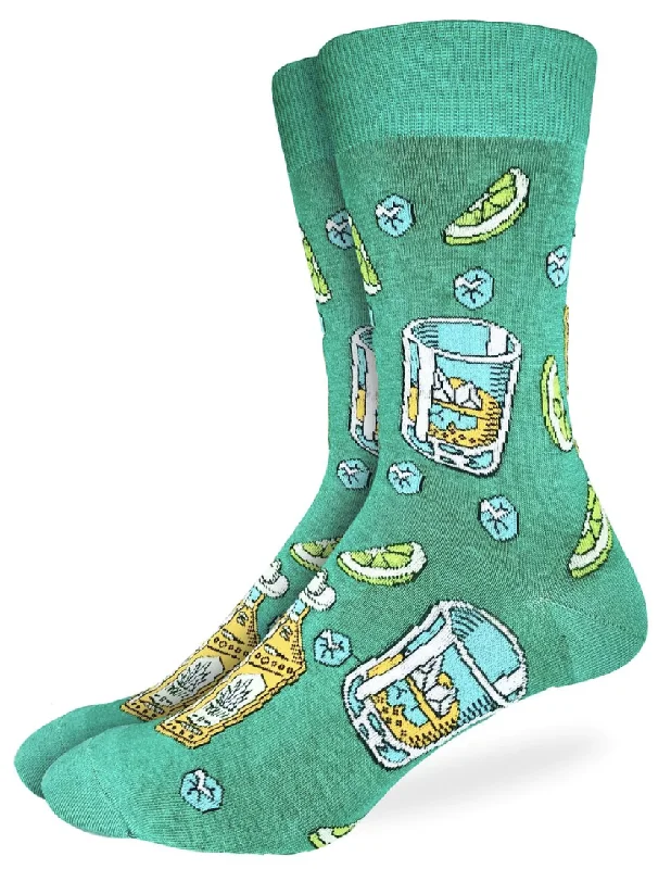 Unisex socks durable white-Men's King Size Tequila Crew Sock