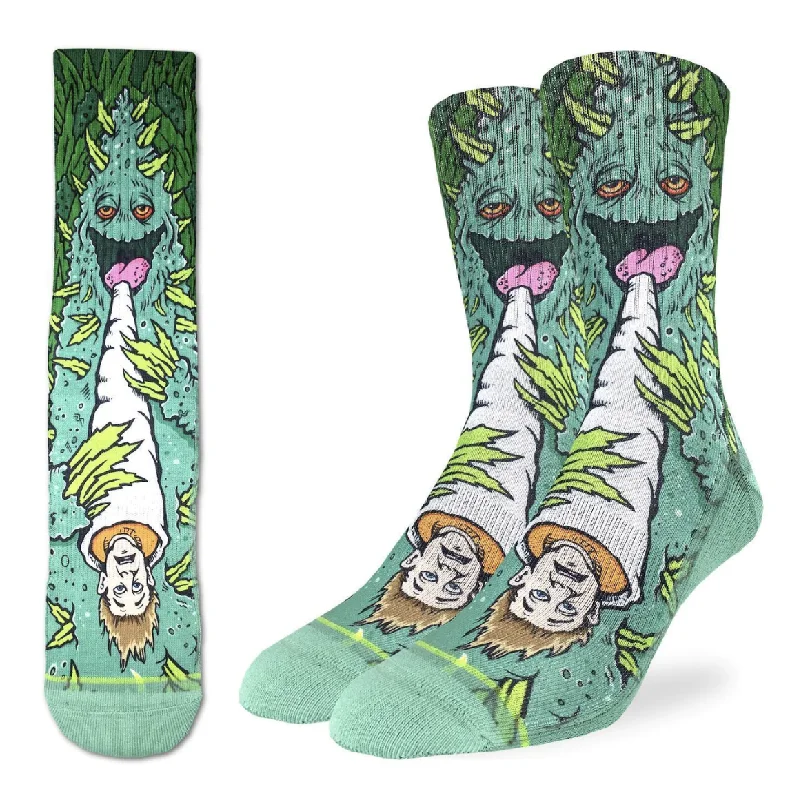 Unisex socks everyday navy-Men's Weed Smoking Human Crew Sock