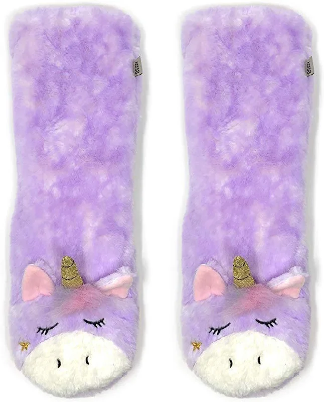 Unisex socks everyday tan-Magic Unicorn | Plush Sherpa Slippers