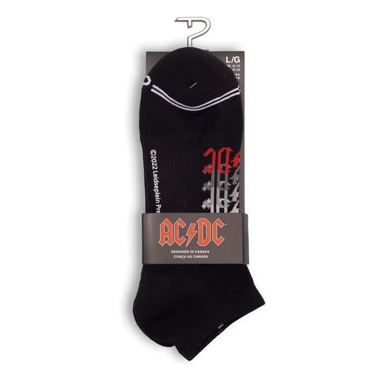 Unisex socks stylish black-Perri's "AC/DC ELECTRIC SHOCK LINER" Polyester Liner Ankle Socks - Large