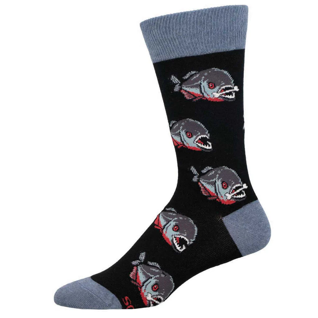 Unisex socks casual white-Piranha | Men's Crew