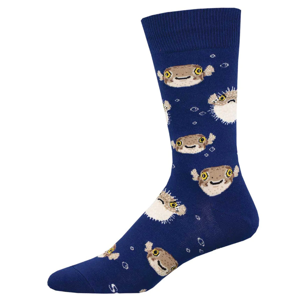 Unisex socks stylish navy-Pufferfish | Men's Crew